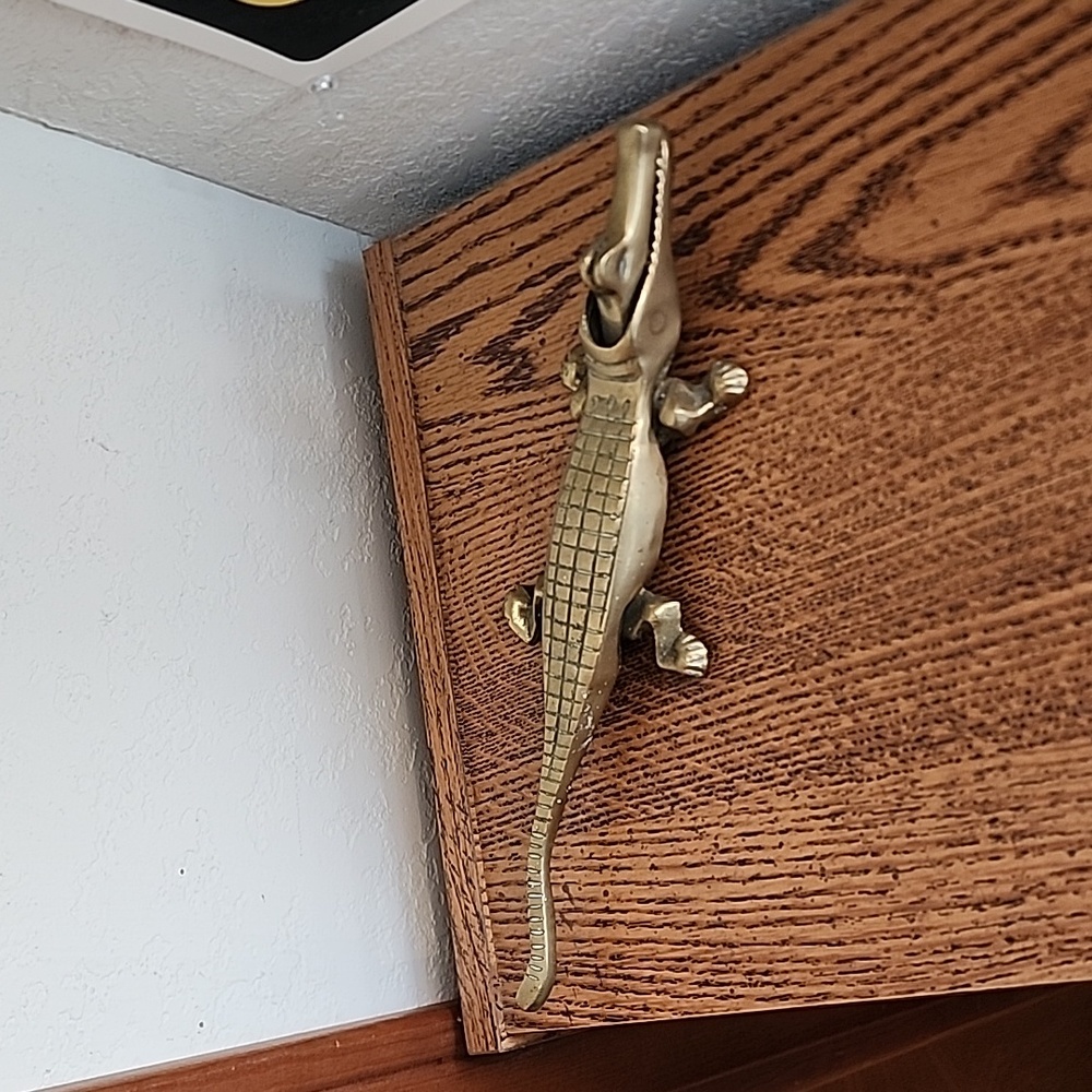 Brass Alligator Nutcracker
